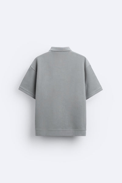 Kurzärmeliges Poloshirt in Cremeweiß – Minimalistisch und Bequem