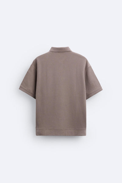 Kurzärmeliges Poloshirt in Cremeweiß – Minimalistisch und Bequem