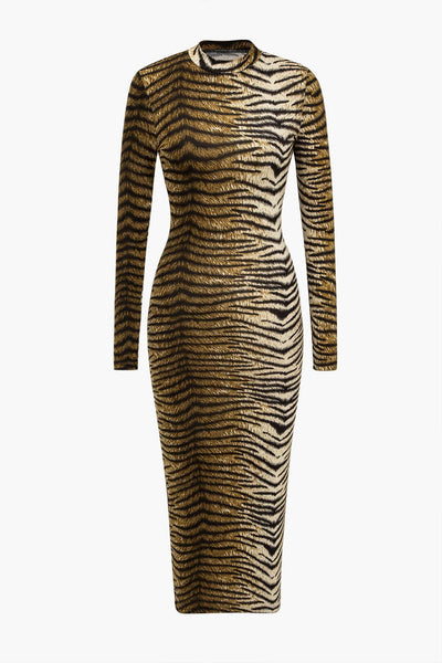 Leona | Elegantes Leopard-Print Midikleid – Wild & Stilvoll