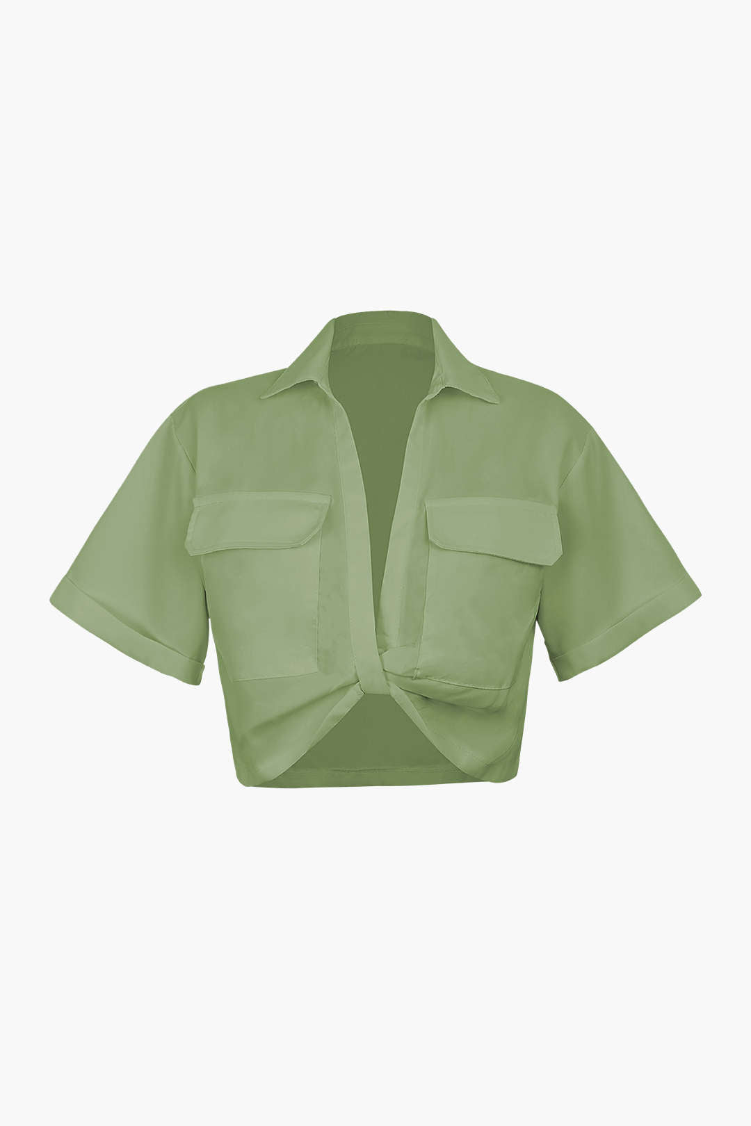 Janice | Stylisches Kurzarm Crop Shirt mit kragen