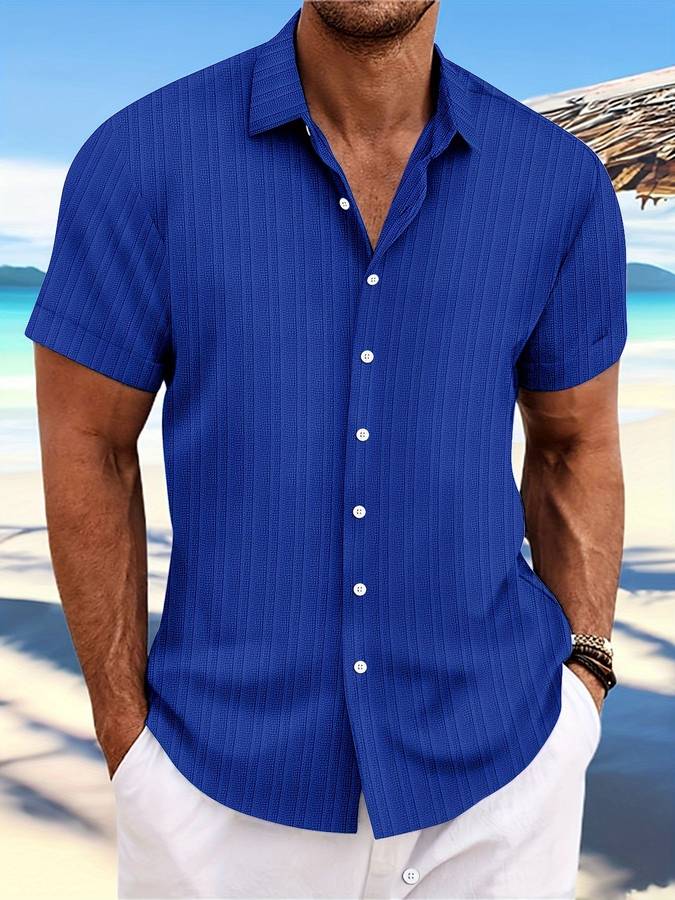 Owen | Relaxed Fit Gestreiftes kurzärmeliges Sommerhemd