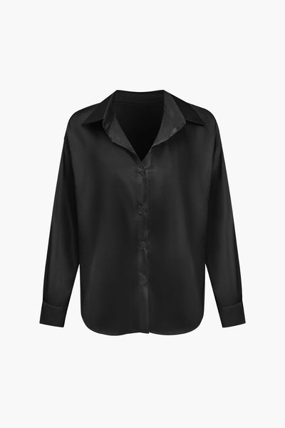 Florentine | Elegante Langarm-Bluse aus seidigem Satin