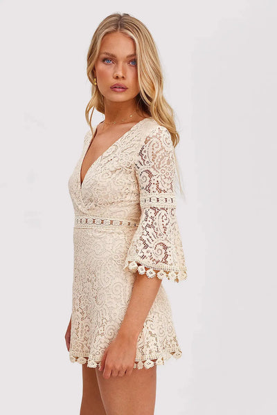 Elina | Offwhite Spitzenkleid Zendoo.de