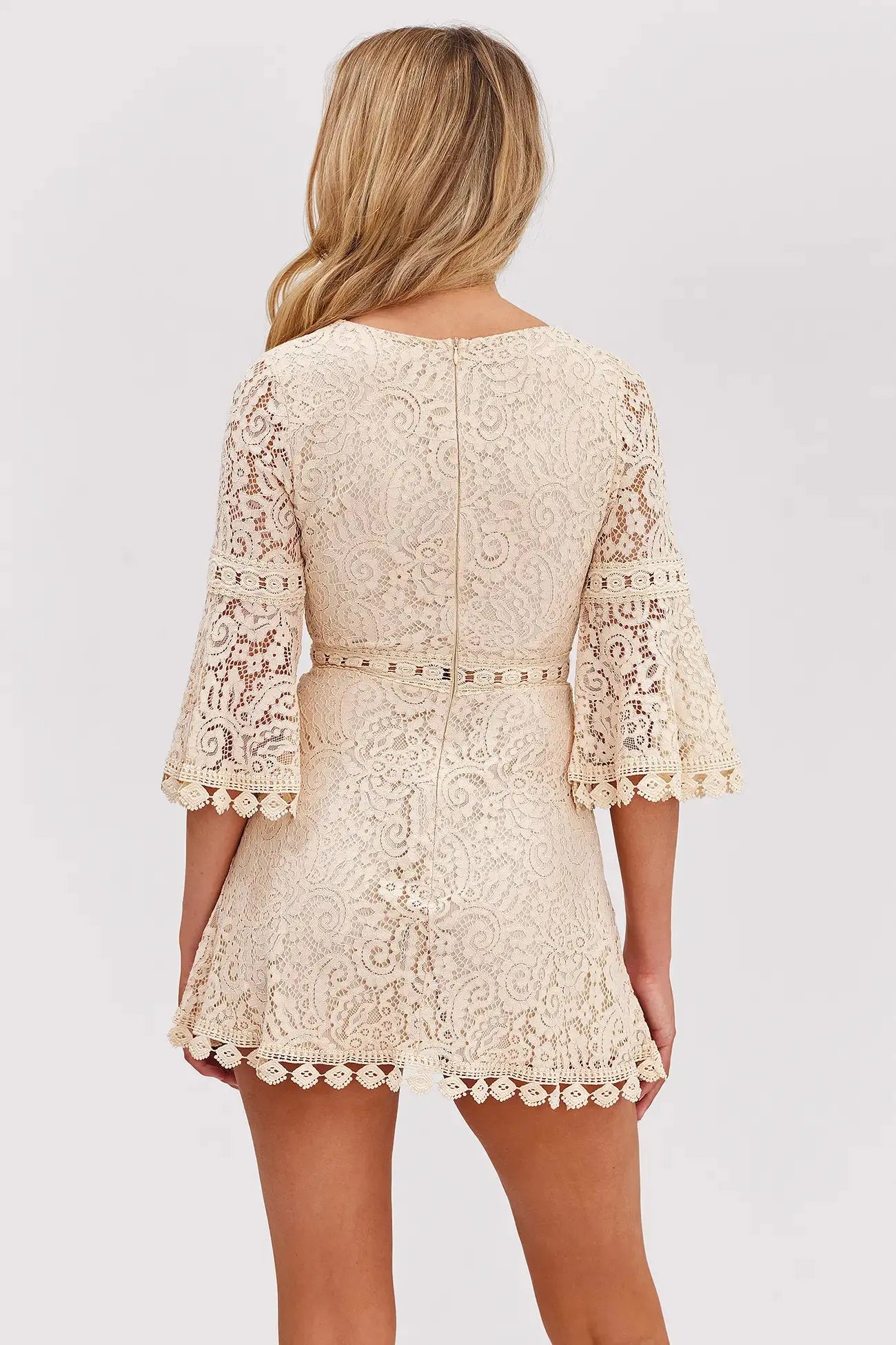 Elina | Offwhite Spitzenkleid Zendoo.de