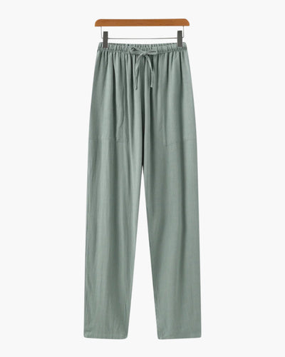 Adrian | Leichte Slim Fit Herren Sommer Leinenhose mit Kordelzug