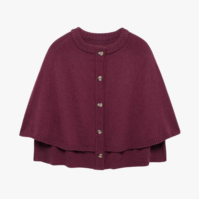 Chloë | Strick-Cape mit Knöpfen und Gestuftem Saum