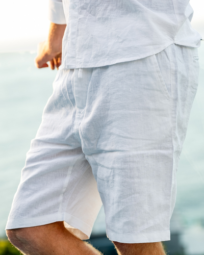 Waylon | Lightweight Herren Sommer Leinen-Shorts mit Kordelzug