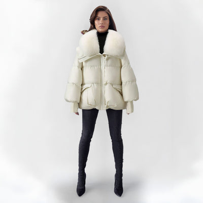 Gretl | Pufferjacke mit Kunstpelzkragen