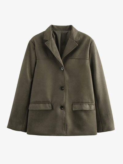 Merle | Klassischer Blazer aus Wildlederimitat in Braun