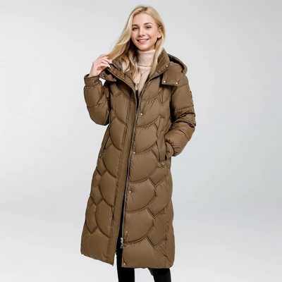 Lotte | Neck Wrap Gesteppter Langer Wintermantel