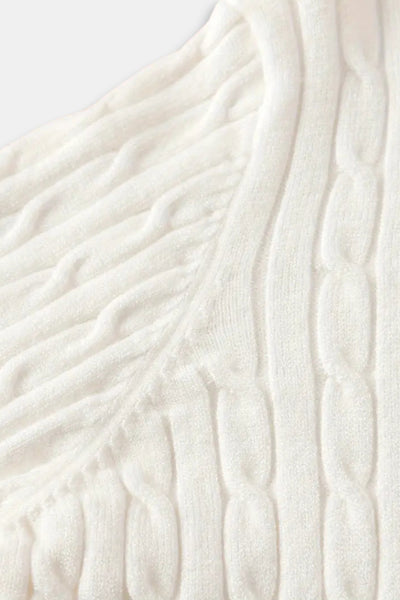 Eleganter Zopfstrickpullover mit Reißverschluss
