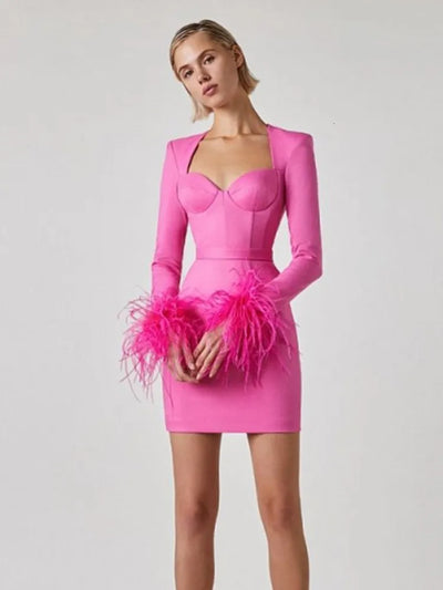 Sofia | Elegantes Minikleid mit Federdetails