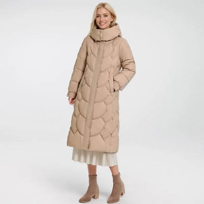 Lotte | Neck Wrap Gesteppter Langer Wintermantel