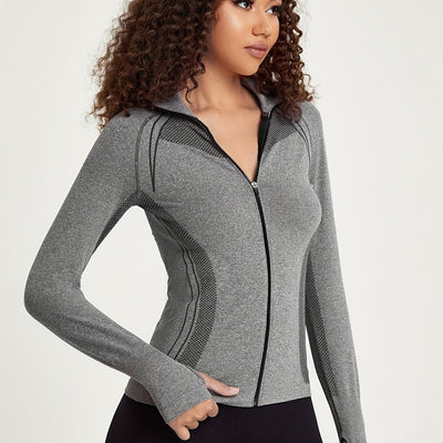 Elisa | Nahtlose Sportjacke mit Reißverschluss