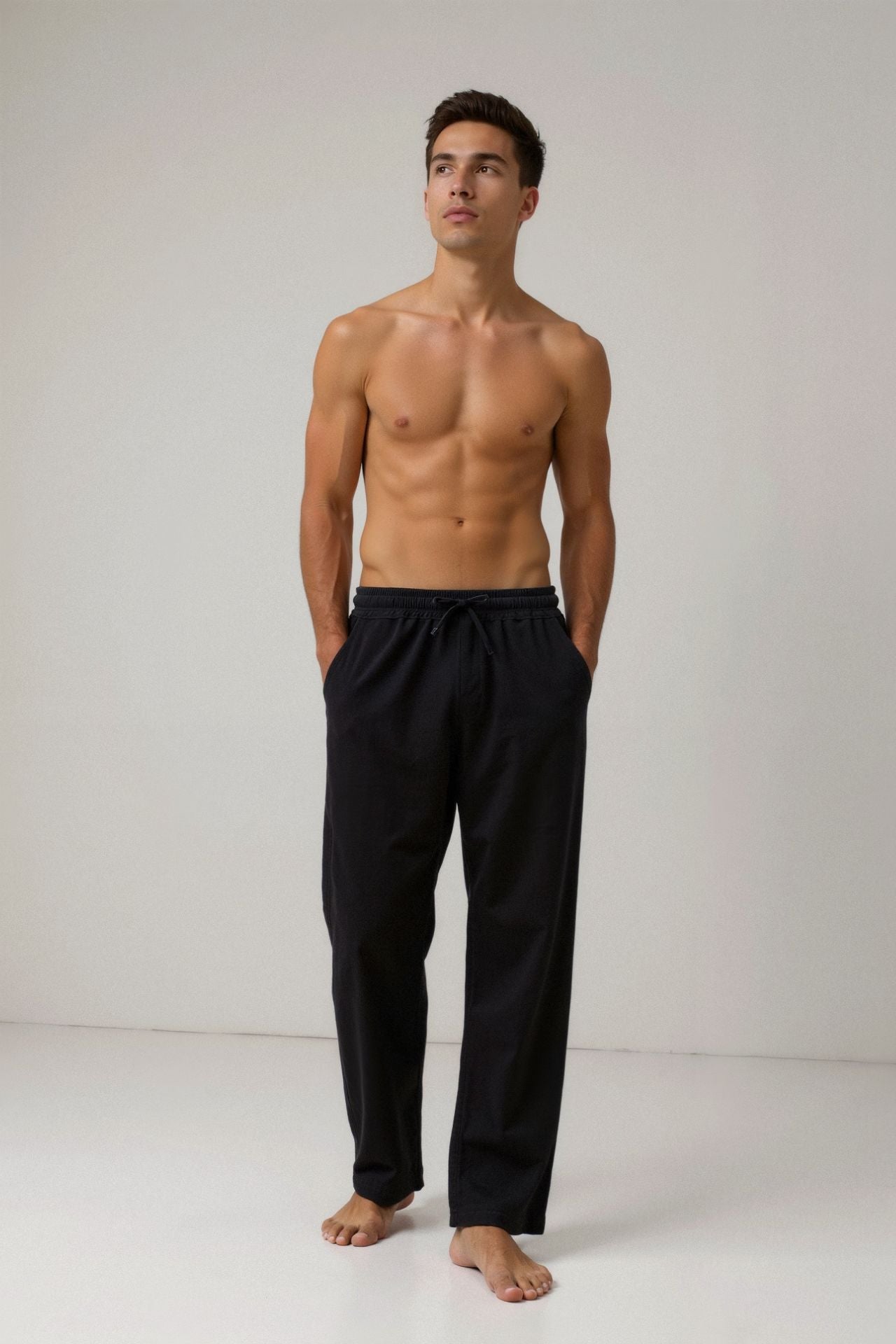Leonardo | Herren-Loungebundhose in Weiß mit Kordelzug