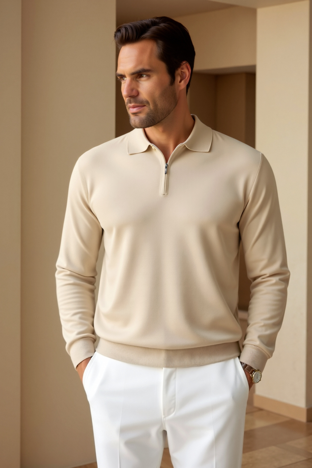 Stefano – Elegantes Herren-Poloshirt mit Reißverschluss