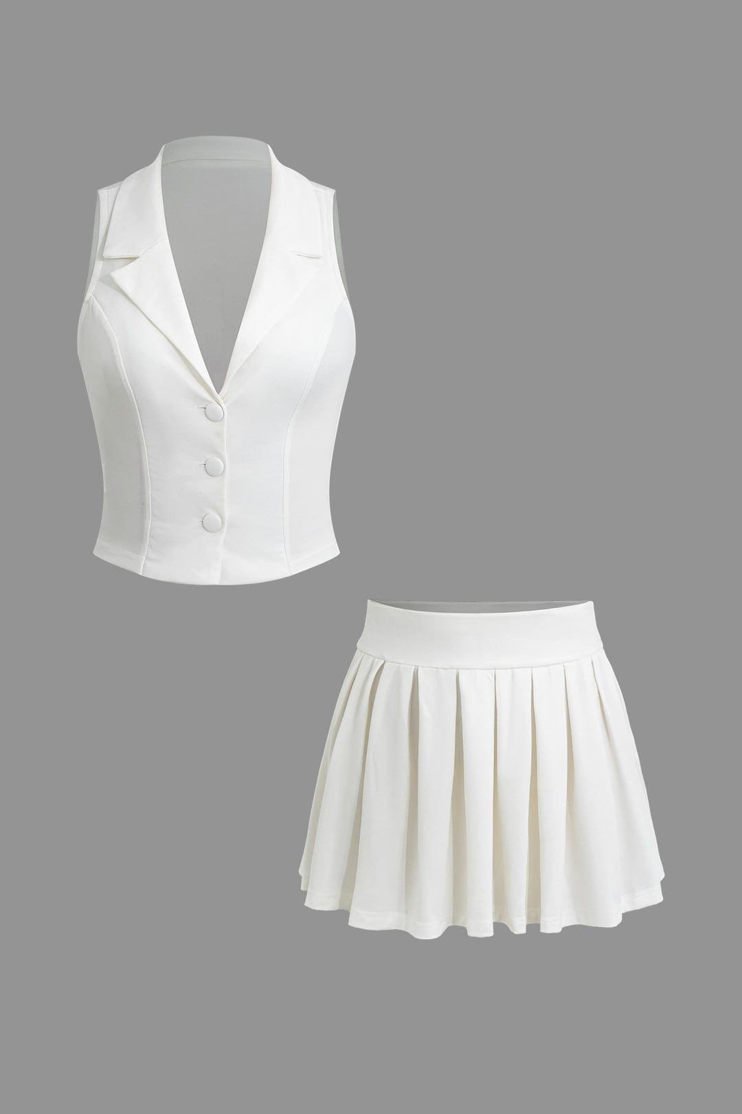 Zoey | Elegantes Zweiteiler-Set mit Weste & Faltenrock