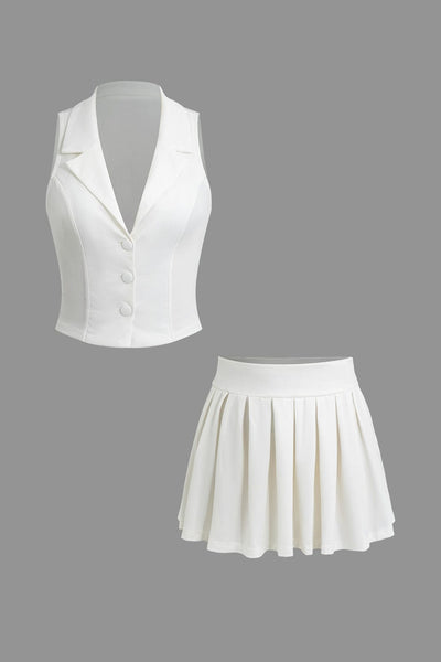 Zoey | Elegantes Zweiteiler-Set mit Weste & Faltenrock