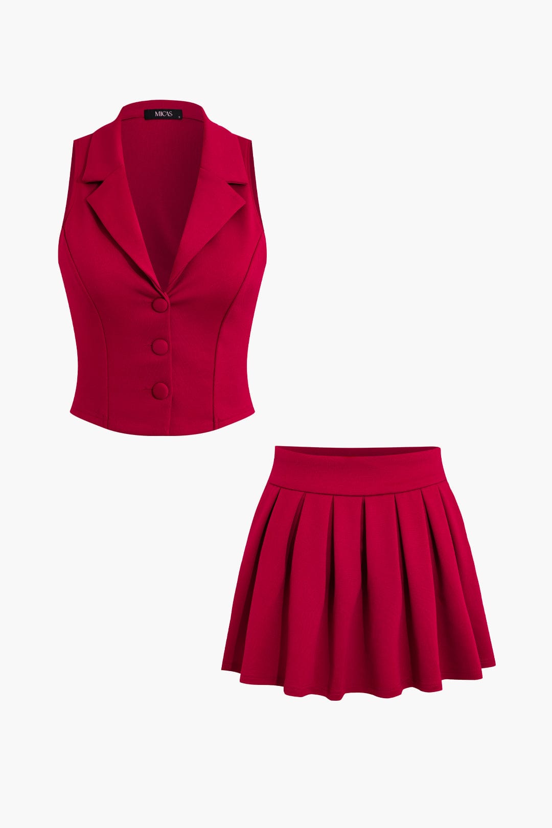 Zoey | Elegantes Zweiteiler-Set mit Weste & Faltenrock
