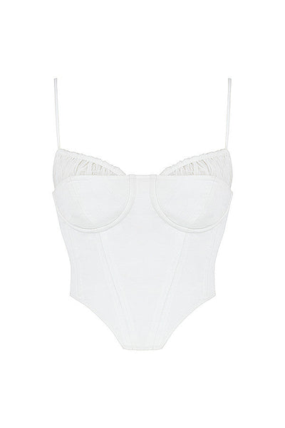 Eliza | Schickes Weißes Bustier-Top mit Dünnen Trägern