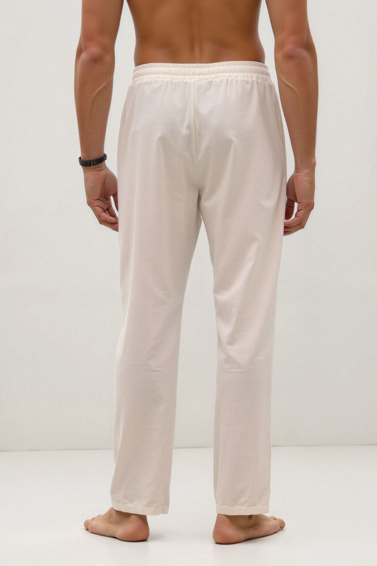 Leonardo | Herren-Loungebundhose in Weiß mit Kordelzug