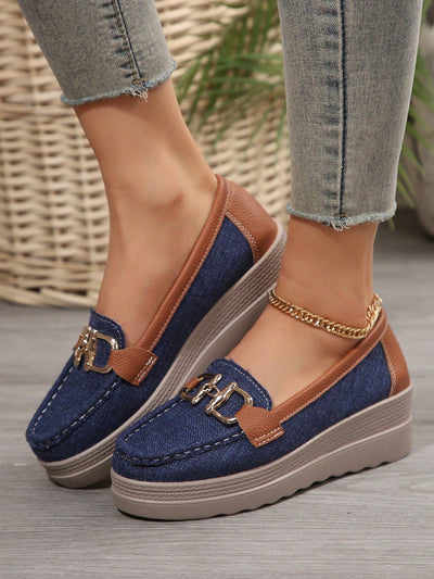 Bequeme Damen-Loafers mit elegantem Metallakzent