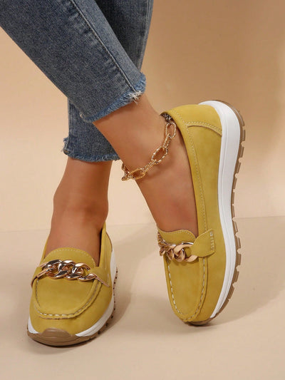 Bequeme Damen-Loafers mit elegantem Metallakzent