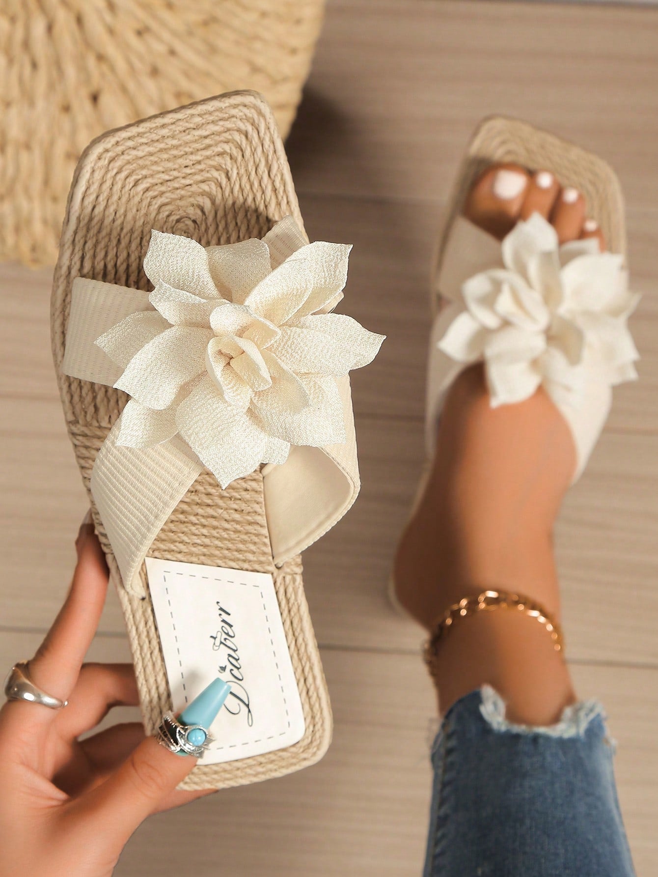 Boho Sandalen mit Schleife & Jutefußbett – Sommerlich & Bequem | Zendoo.de