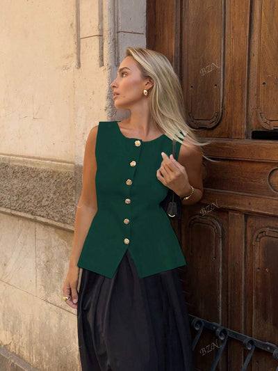 Ärmelloses Tailor-Weste mit Knöpfen – Feminin, Edel & Vielseitig