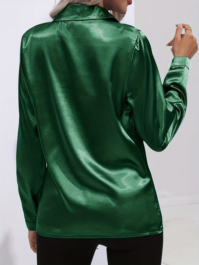Irene | Elegantes Satin-Hemd mit langen Ärmeln für Damen