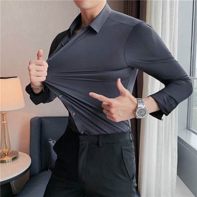 Benjamin | Classic Slim Fit Stretchable Langarm Business Hemd