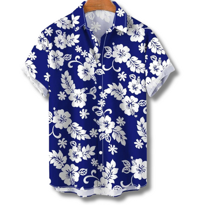 Michael | Hawaiianisches Kurzarmhemd mit floralem Allover-Print