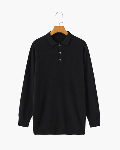 Bennett | Luxuriöser Herren Kaschmirpullover mit Polokragen & Knopfleiste