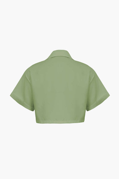 Janice | Stylisches Kurzarm Crop Shirt mit kragen