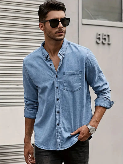 Daniel | Lässiges Langärmelig Denim-Hemd im klassischen Look