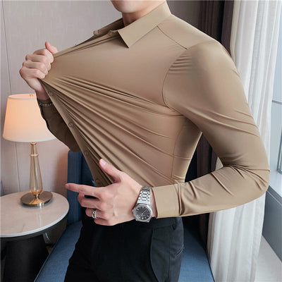 Benjamin | Classic Slim Fit Stretchable Langarm Business Hemd