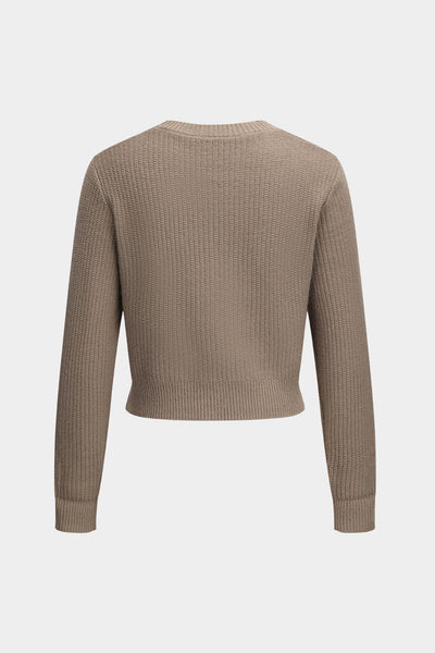 Christin | Stilvolles Strick-Dreiteiler-Set mit Cardigan, Crop-Top & Bleistiftrock