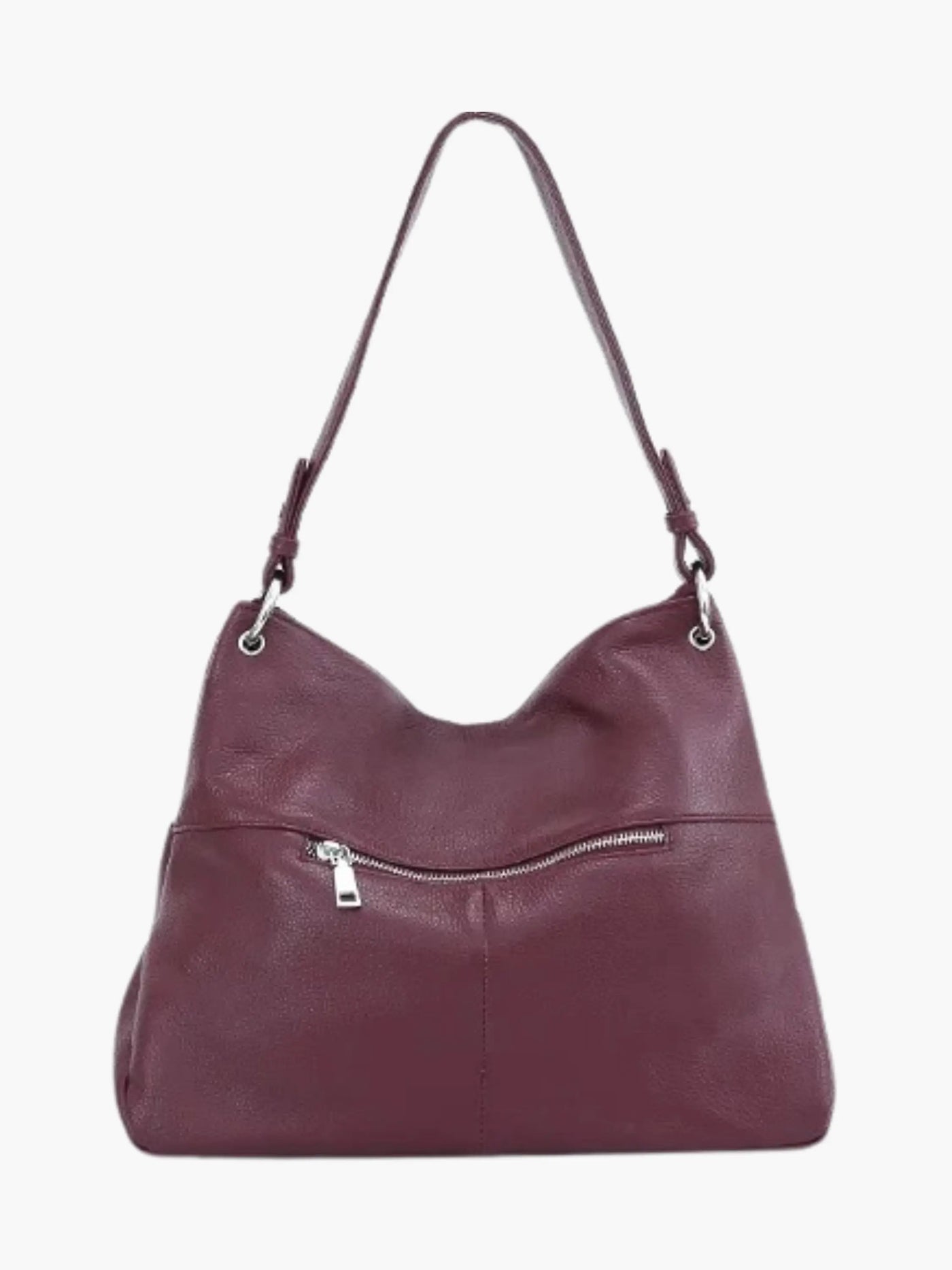 Hannelore| Hobo-Tasche aus weichem Leder mit Zipper-Verschluss