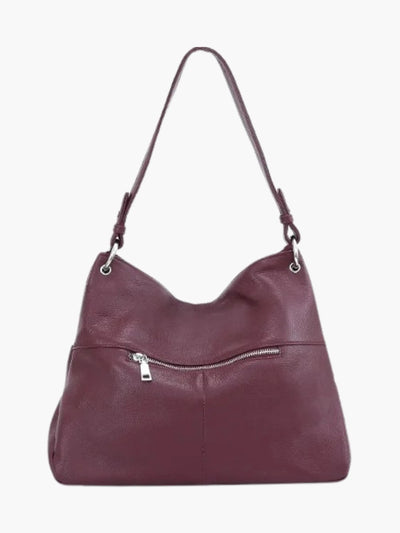 Hannelore| Hobo-Tasche aus weichem Leder mit Zipper-Verschluss