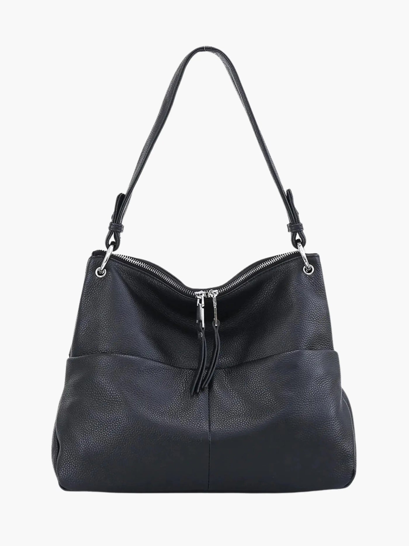 Hannelore| Hobo-Tasche aus weichem Leder mit Zipper-Verschluss