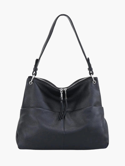 Hannelore| Hobo-Tasche aus weichem Leder mit Zipper-Verschluss