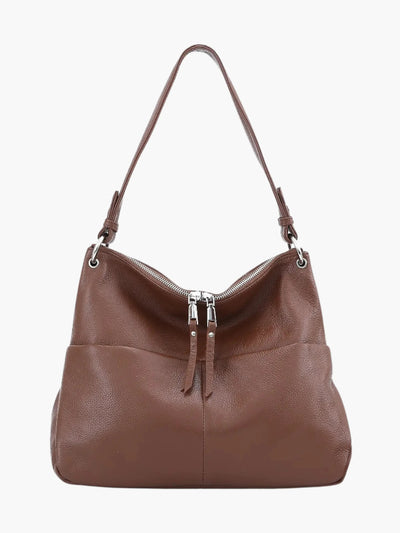 Hannelore| Hobo-Tasche aus weichem Leder mit Zipper-Verschluss