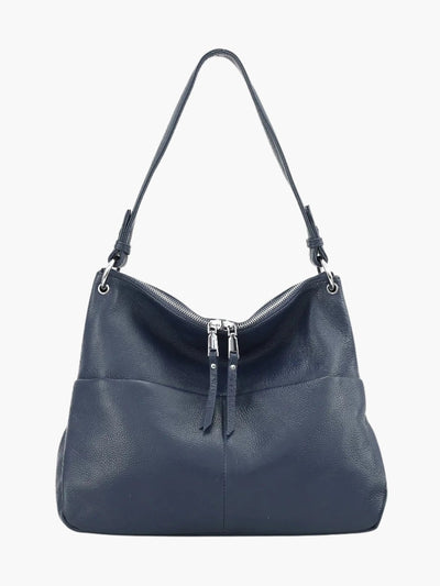 Hannelore| Hobo-Tasche aus weichem Leder mit Zipper-Verschluss