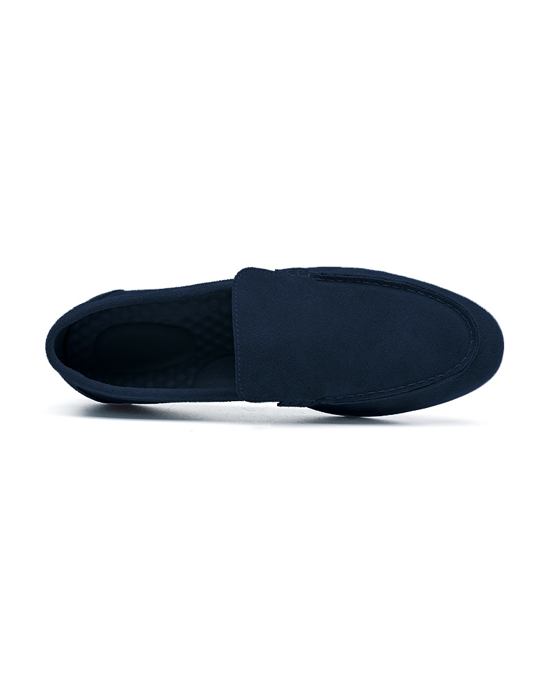 Damian | Blau Zopfmuster-Pullover & Wildleder-Loafer 2-teiliges Passendes Outfit