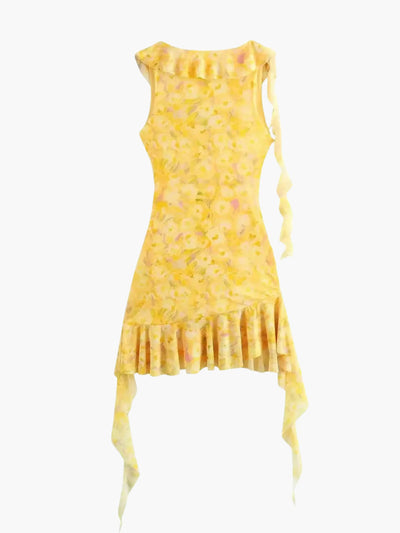 Fenja | Geblümtes Minikleid mit Rüschendetails