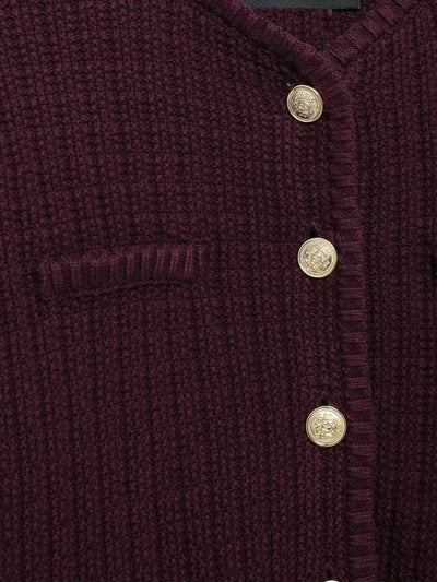 Senta | Strukturierte Strickjacke mit goldenen Knöpfen