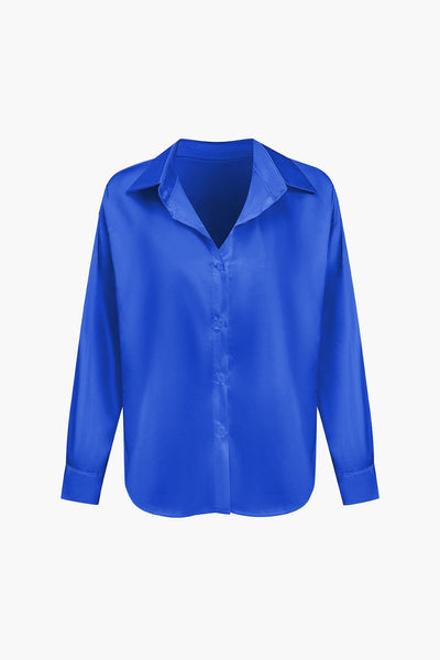 Florentine | Elegante Langarm-Bluse aus seidigem Satin