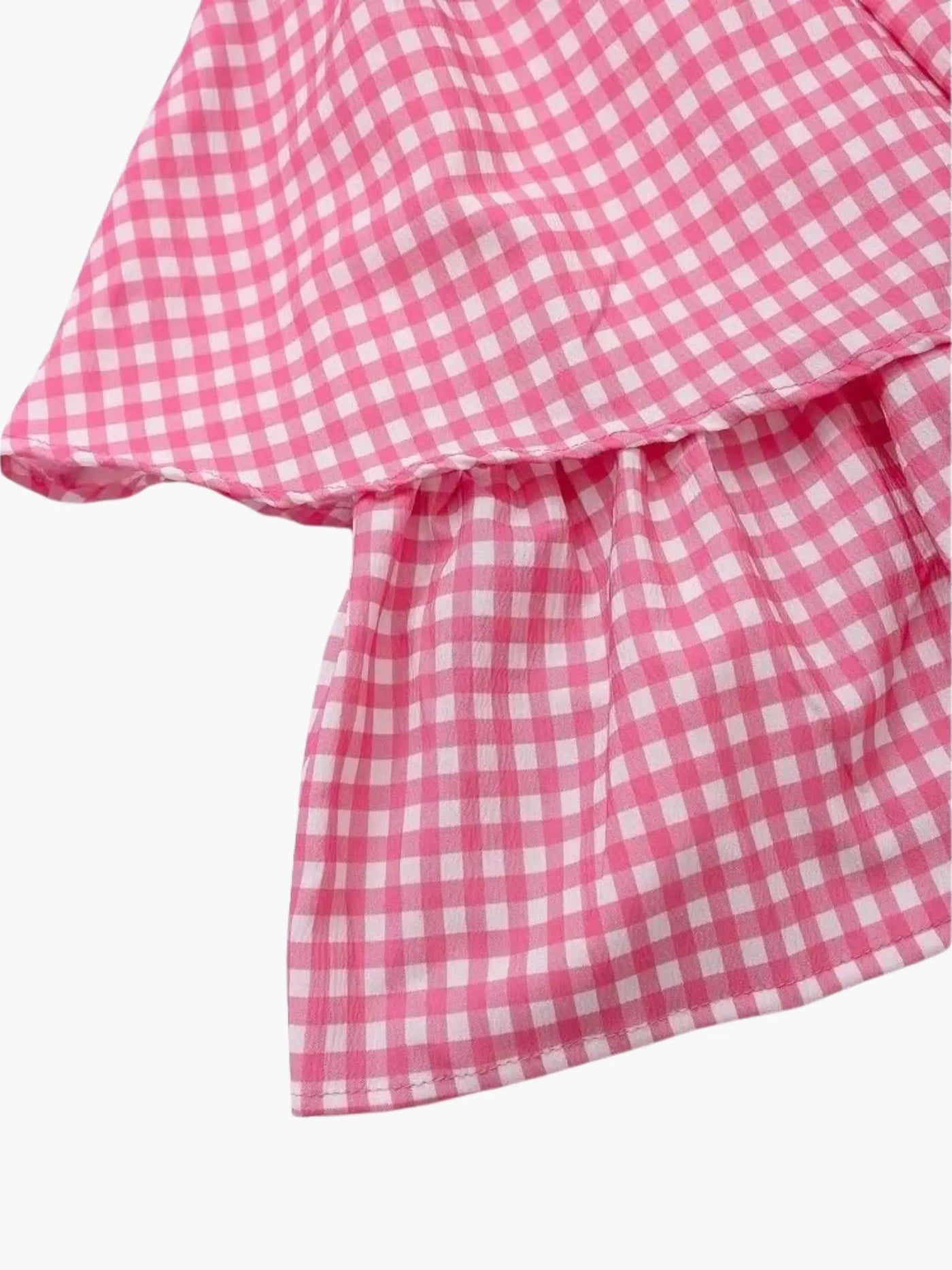 Wibke | Charmantes rosa-weiß kariertes Sommerkleid