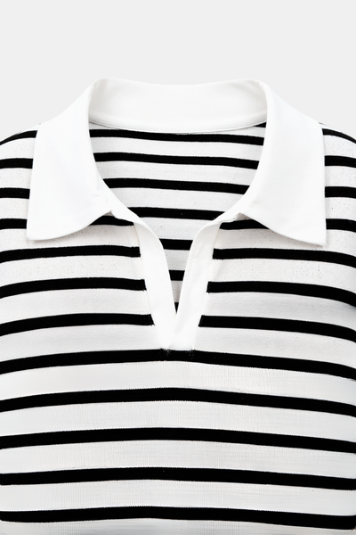 Gestreiftes Poloshirt mit kurzen Ärmeln