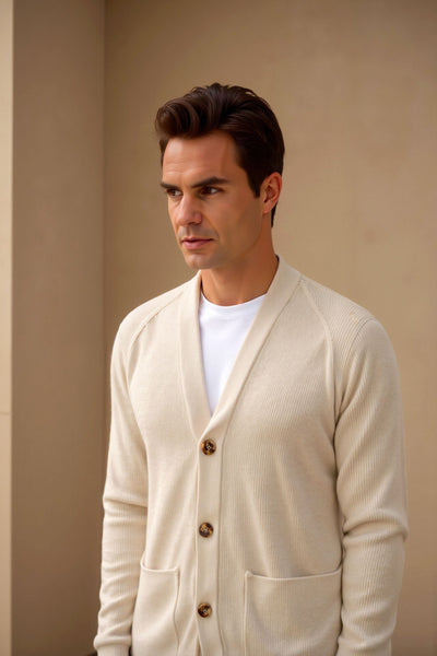 Gianni – Klassische Herren-Strickjacke in Beige